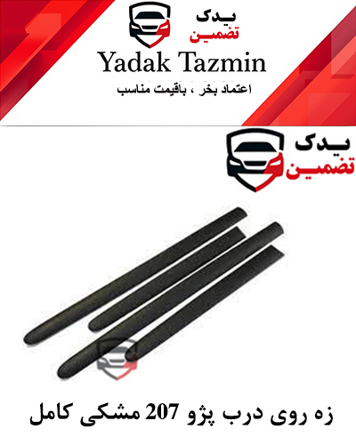 زه پلاستیکی روی درب  پژو 207 مشکی کامل